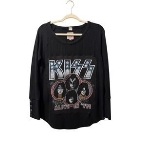 KISS upcycle top waffle knit